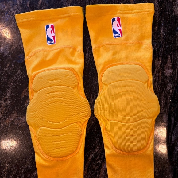 2 New Nike NBA Basketball padded arm sleeves various sizes yellow - Picture 1 of 4